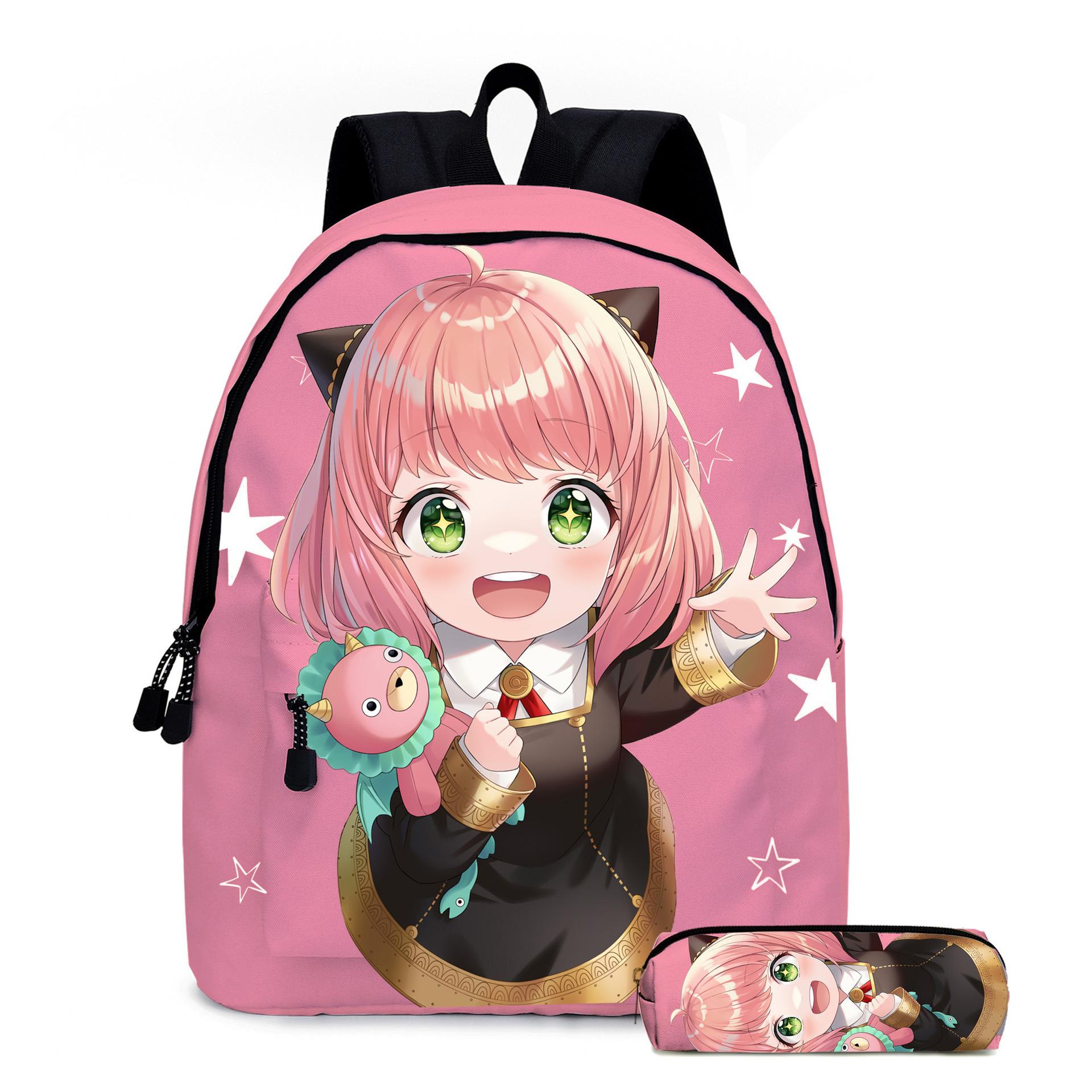 Spy Play House Cartoon Backpack Elementary And Secondary School Children S School Bag Digital Full Printing Backpack Pencil Case School bag + pencil case
