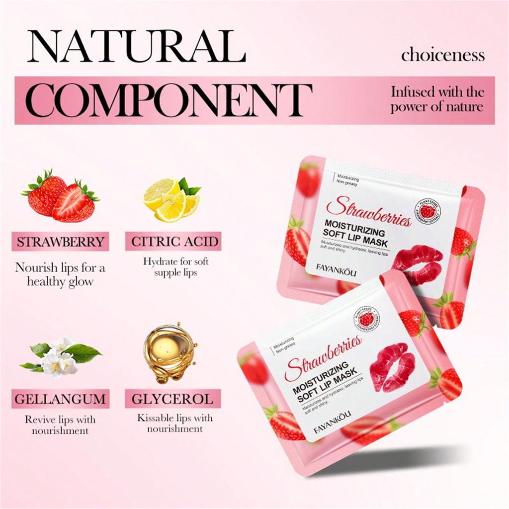 10pcs MOISTURIZING SOFT LIP MASK Hydrating Erase Signs of Fatigue Natural Pink Lips Prevent Drying Brighten Lips Color Smooth Lip Lines