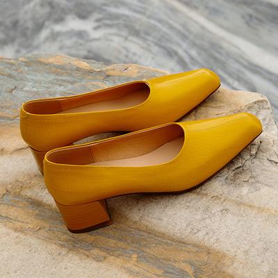 Dámské lodičky Elegantní špičaté Mary Jane boty Módní Elegantní Jaro Pravá kůže Hovězí Kůže Nazouvací Nízké podpatky Dámské