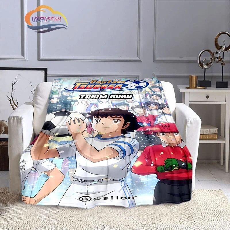 Captain Tsubasa Cartoon Blanket  Football Kicers Series Flannel Wool Air Conditioner  Warm Sofa Cover  Nap