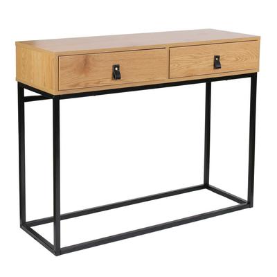 Console Cabinet with Drawers Abbot Black Oak