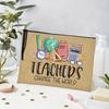 1pc "Teacher Change The World" Printed Cosmetic Bag, Women Travel Makeup Storage Bag, Back To School Teacher Gift
