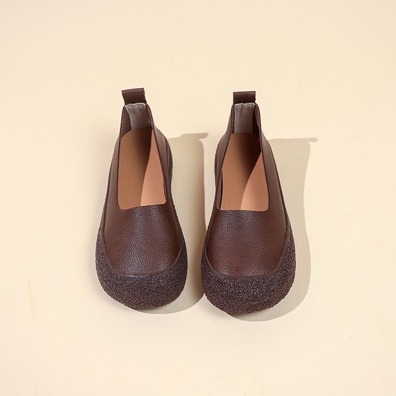 

Оригинальная ручная работа ретро светлая пасть одинарные туфли лето и осень новая обувь большого размера удобная мягкая подошва мягкая поверхность женская обувь обувь для мамы 38 темно-коричневого