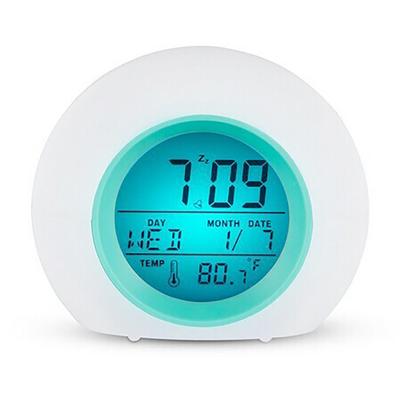 Kreativer Ball-Wecker, buntes Leuchten, digitale Tischuhr, Schlummerfunktion, elektronische Uhr mit Temperatur- und Feuchtigkeitskalenderanzeige