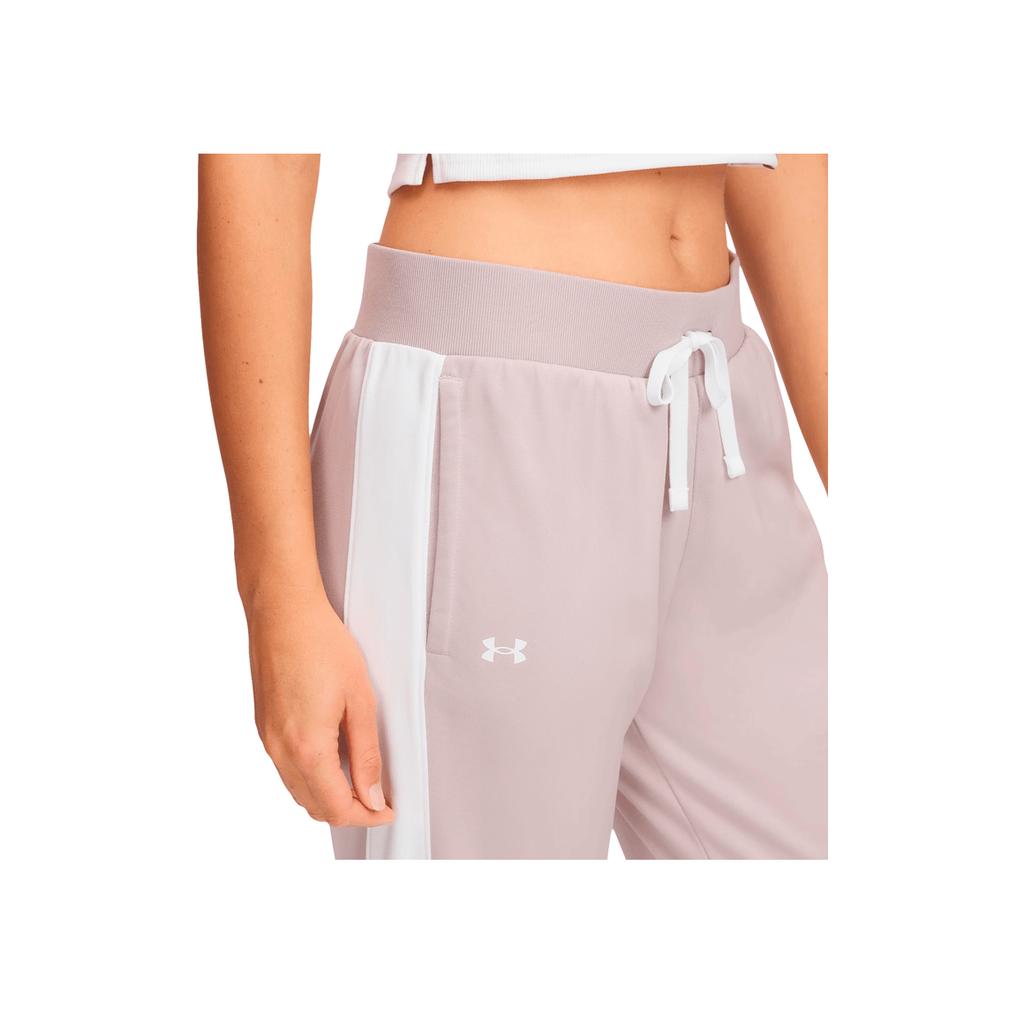 Under Armour Minimalistisches Markenlogo Bequemes atmungsaktives Strick-Cardigan-Oberteil Lange Strickhose Lässiges Set Damen-Sets Grau Rosa 1365147-009