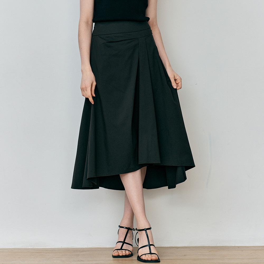 Wednesday Delight Wd_Irregular Pleated Skirt_Black