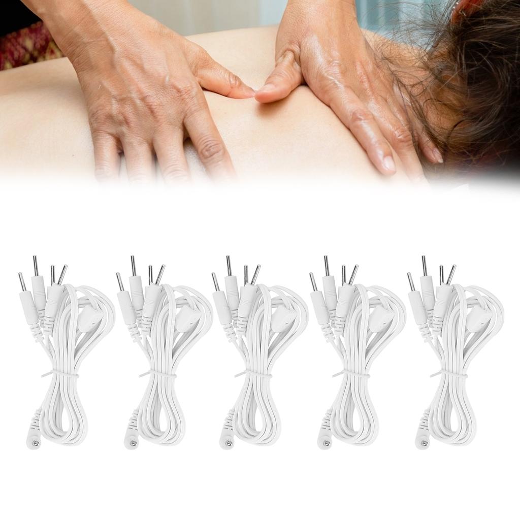 5pcs / Bag DC 2.5mm 1.2m 4?In?1 Pin Type Electrode Lead Wires Cable for TENS Unit Physiotherapy Machine