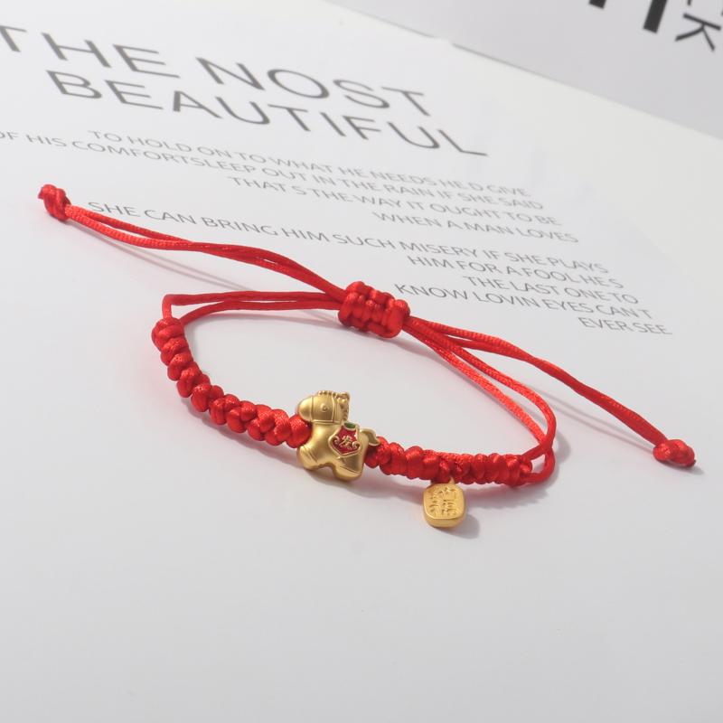 2026 New Year Zodiac Horse Bracelet Cartoon Lucky Horse Red String Woven Bracelet Couple Friend New Year Blessing Gift