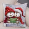 50 Style Merry Christmas Cushion Cover Decor Cute Cartoon Santa Claus Snowman Pillow Case Soft Plush Pillowcase for Sofa Home