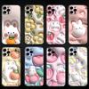 Kawaii Hase Handyhülle Für iPhone 16,15,14,13,12,11 Plus,Pro Max, Andere Weiche Schwarze Hülle