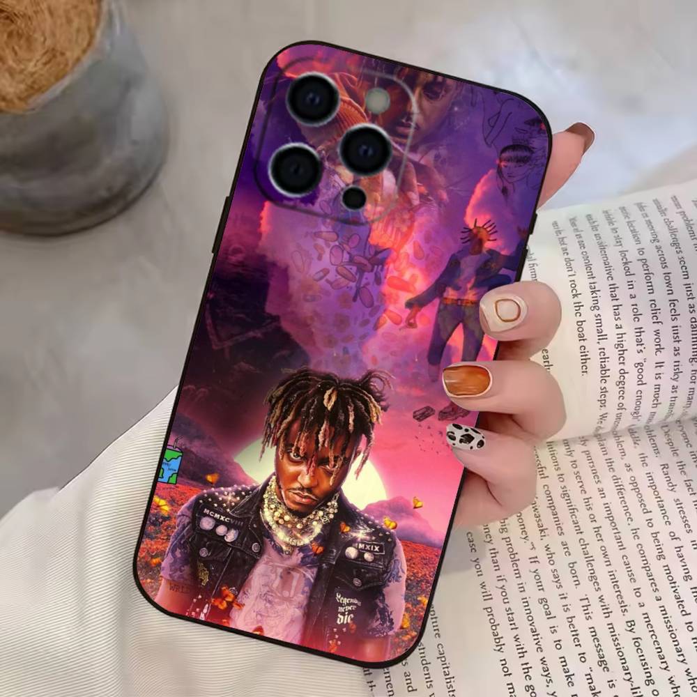 999 Juice W-WRLD Phone Case For iPhone 17,16,15,14,13,12,11 Plus,Pro Max,XS,Soft Silicone Black Cover