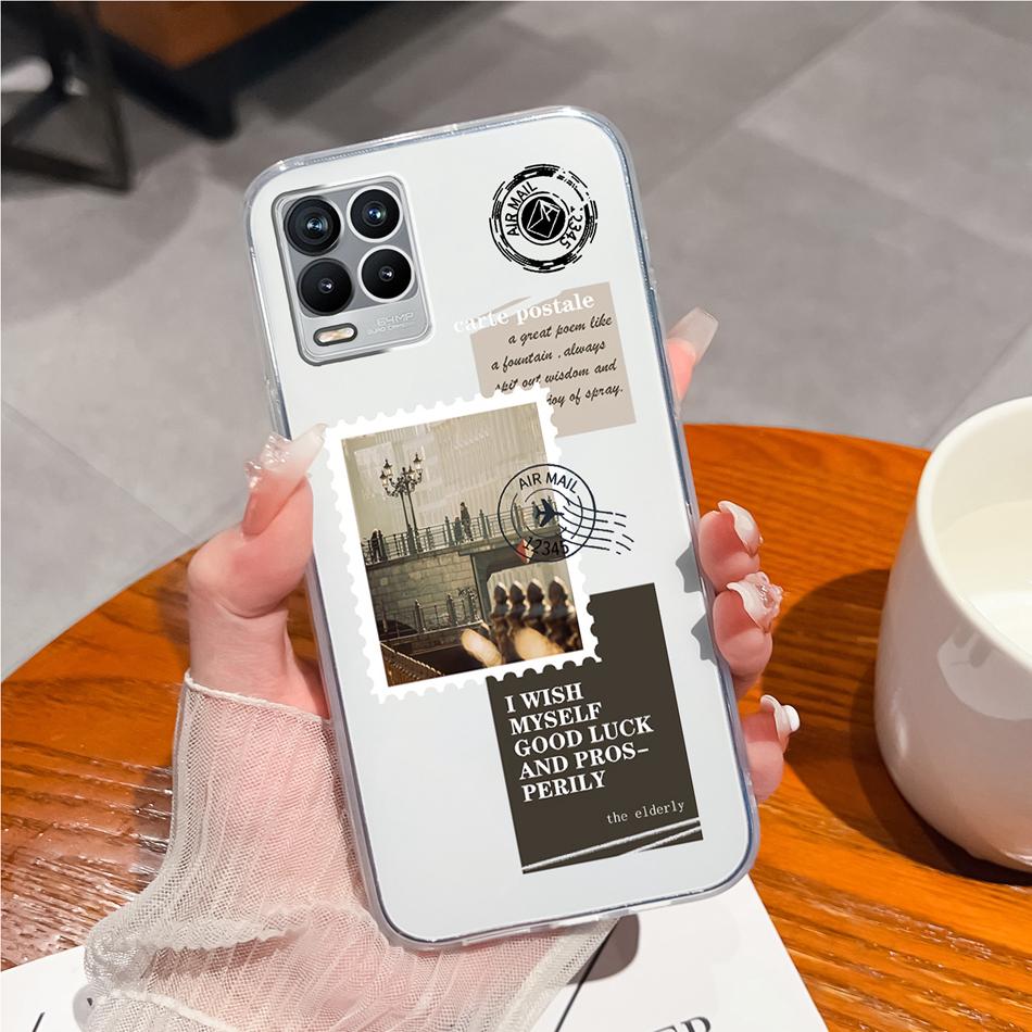 Für Realme 8 Pro Handyhülle Kreatives Tintenbild Weiches TPU Klares Silikon Anti-Drop Rückseite Für Realme8 4G 5G 8Pro Funda Capa