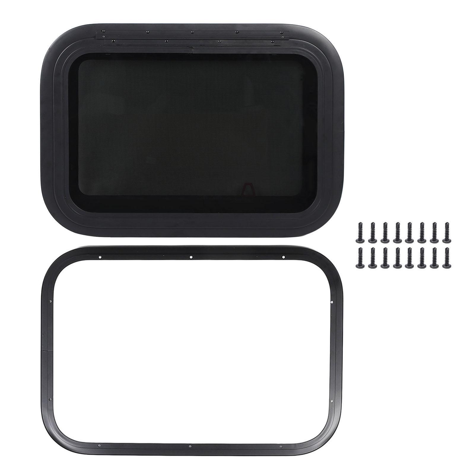 

Окно для внешнего выхода RV 22,4x15,2 дюйма, сетчатый каркас экрана RV, выдвижное окно для кемпинга, прицепа, автодома чёрный