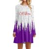 Fashion Christmas Tree Pattern Women Mini Dresses Autumn Winter Long Sleeve 3d Print