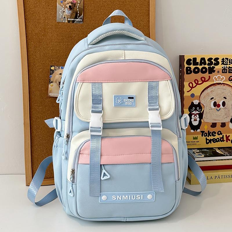 Children's Schoolbags Elementary School Girls Junior High School Students High School Students Splicing High Value Backpacks