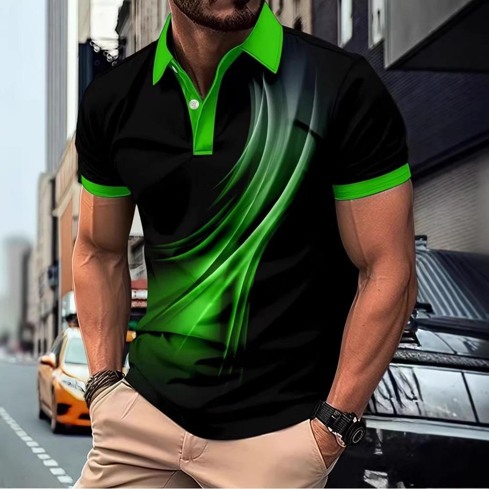 Herren Kleidung Sommer Neu Kurzarm Business Casual Kragen Golf Poloshirt 100% Polyester