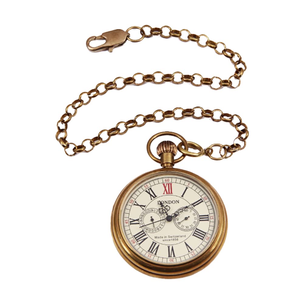 

Pocket Watch Retro Antique Brass Heavy Gold Roman Numeral Pocket [FUPUONE]