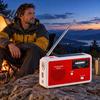 Radio with SOS Alarm Hand Crank Solar Emergency Radio, LED Flashlight, Alarm, Cell Phone Charger, Portable AM FM for Outdoor Survival Camping
