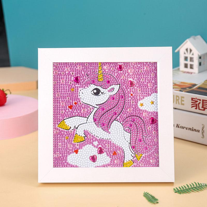New Diy Diamond Painting Solid Wood Photo Frame Boxed Diamond Sticker Owl Cartoon Hand-Pasted Diamond Painting