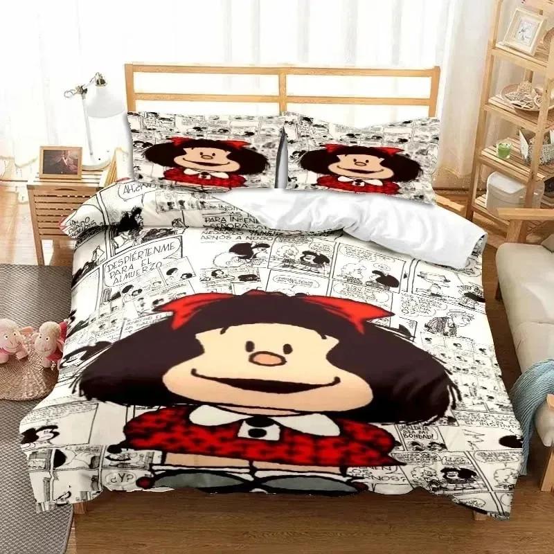 Cartoon Duvet Cover Mafalda 3D NEW Pillowcase Bedding Set Adult Boy Girl Bedroom Decoration Children Single Double Large