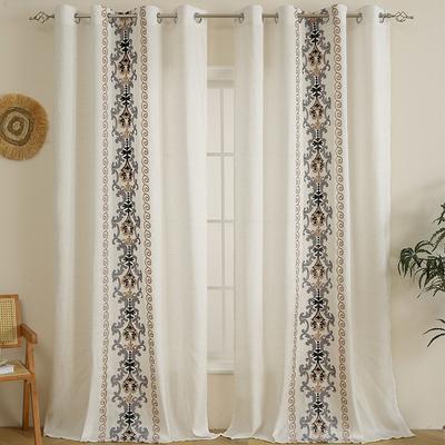 Platform Supply Bbk Linen Needle Embroidery Lace Perforated Curtains Hollow Bedroom Living Room Bedroom Large Balcony