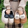 New waterproof velvet warm platform cotton shoes winter super warm letter Velcro non-slip home cotton slippers