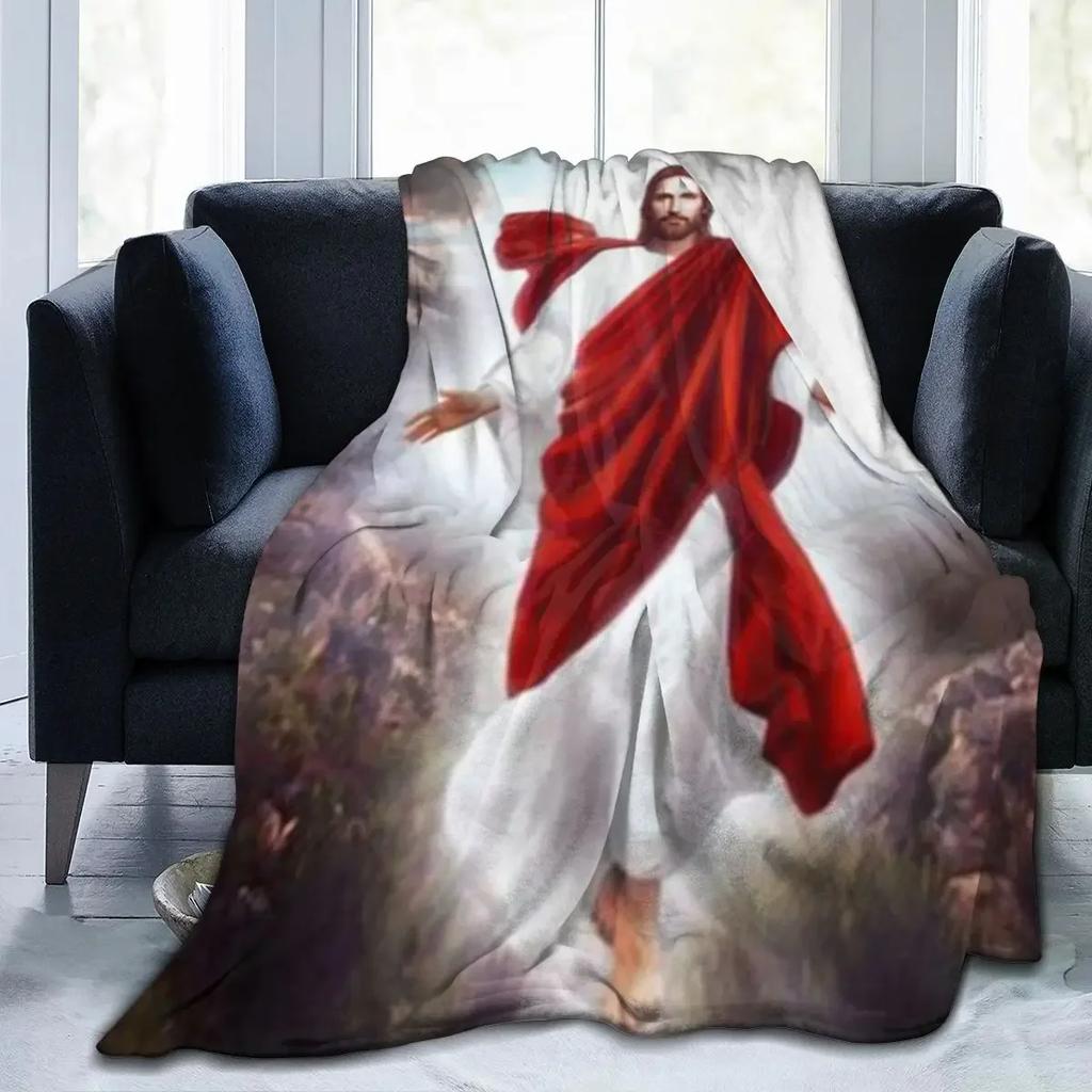 Jesus Divine Mercy Soft Plush Blanket, Flannel Blanket Throw Blanket for Living Room Bedroom Sofa Cover