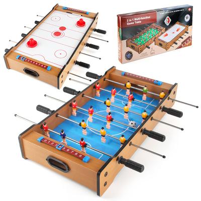Multifunctional Wooden Table Football Ice Hockey 2-In-1, Double Competitive Entertainment Indoor Board Games Sports Toys