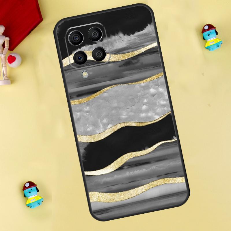 Luxury Gold Foil Art Case For Samsung Galaxy M35 M55 M15 M11 M12 M13 M14 M06 M16 M36 M56 M31 M53 M32 M52 M34 M54