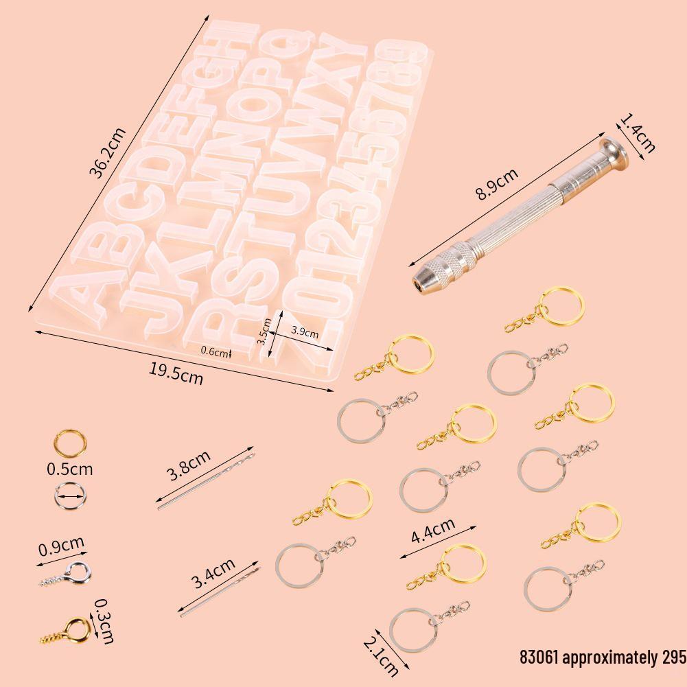DIY Epoxy Resin Crystal Letter Silicone Set for Key Pendant Crafting