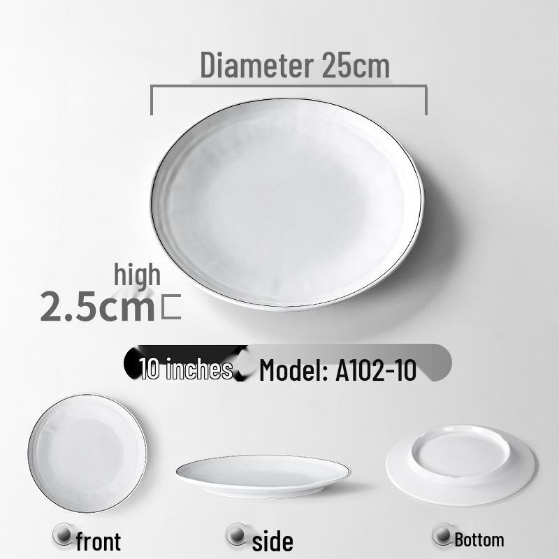 Melamine Imitation Porcelain Round Dinner Plate - Durable Restaurant and Buffet Dish