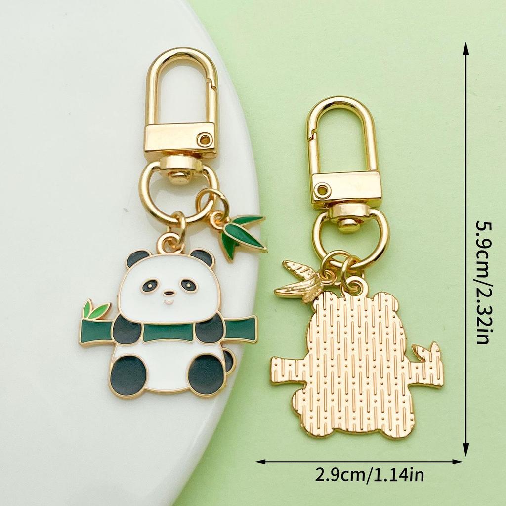 Adorable National Treasure Panda Metal Keychain – Cute & Quirky Cartoon Dāi Méng Panda Keyring Pendant for Men, Women, & Bag Charms.