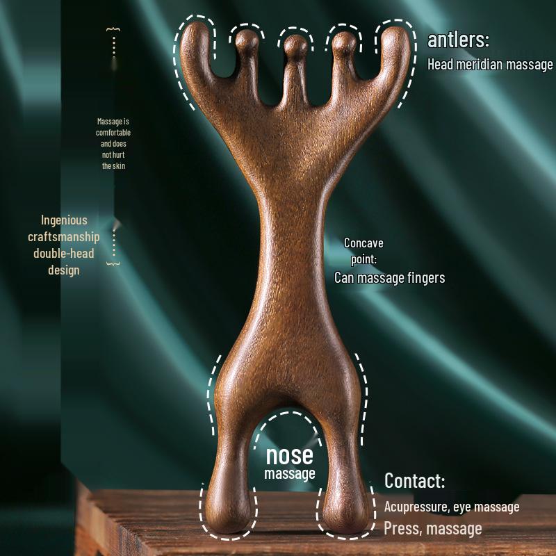 

Dual-Purpose Six-Claw Antler Scalp and Eye Massager Comb