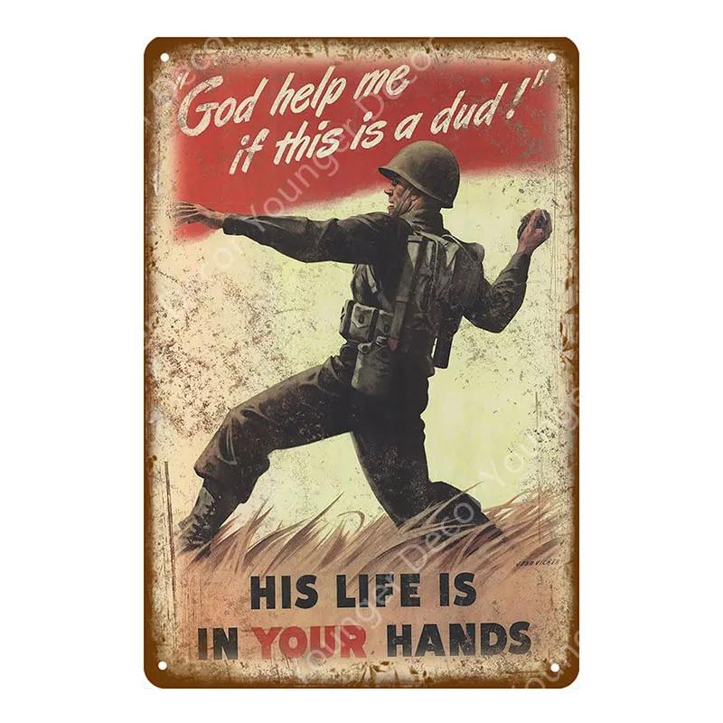 World War Metal Signs Russian Military Political Poster Vintage Wall Decorative Plaque For Pub Bar Club Home Decor YJ039