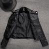 2023 Haining Spring & Autumn Women's Slim Fit PU Leather Motorcycle Jacket with Turn-Down Collar