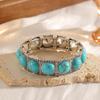 Retro Türkis Boho Armband: Ethno-Stil, 925 versilbert, Naturstein, trendiger Damenschmuck