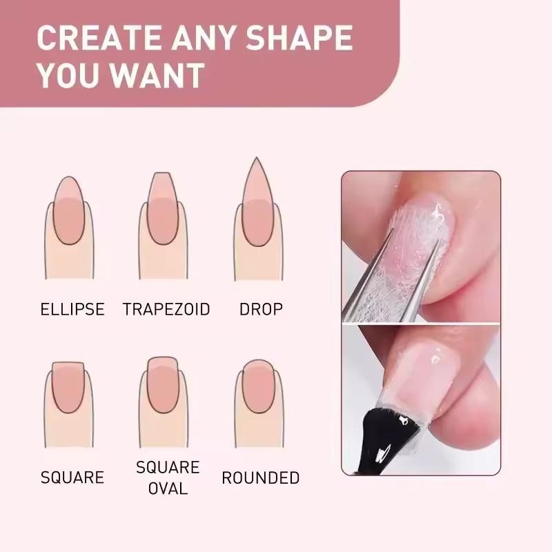 Silk Fiberglass Nail Extension Non-woven Silks Form Wrap Manicure Build UV Gel French Acrylic Nail Extension Glass Fiber Paper