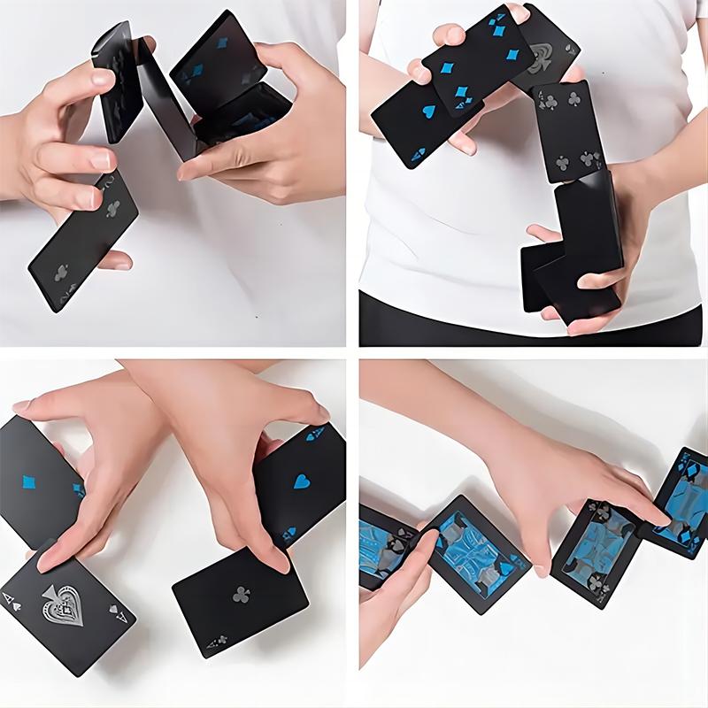 Black Gold Playing Card Poker Game Deck Blue Silver Poker Suit Plastic Magic Water Repellent Deck of Card Magic Water Gift Collection