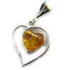 Les Trésors De Lily [N2790] - Artisan Silver Pendant 'Love' Amber Cognac (rhodium-plated) - 20x16 Mm