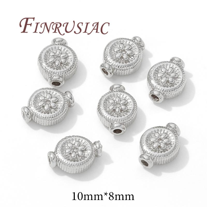 10mm*8mm Spacer Beads 18K Gold Plated Separators For Bracelets Accessories,DIY Necklace Beads Jewelry Making Supplies