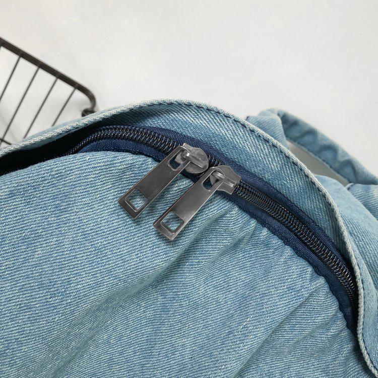 Women's Retro Solid Color Denim Backpack - Perfect for Students and Outdoor Travel