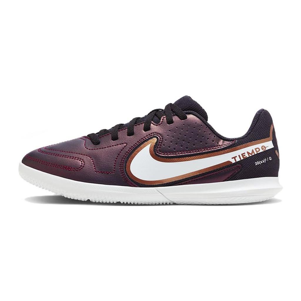 Nike Tiempo Legend 9 Club Ic Anti-Slip Shock Absorption Durable Low-Top Soccer Shoes Kids Soccer Shoes Purple White DR6069-510