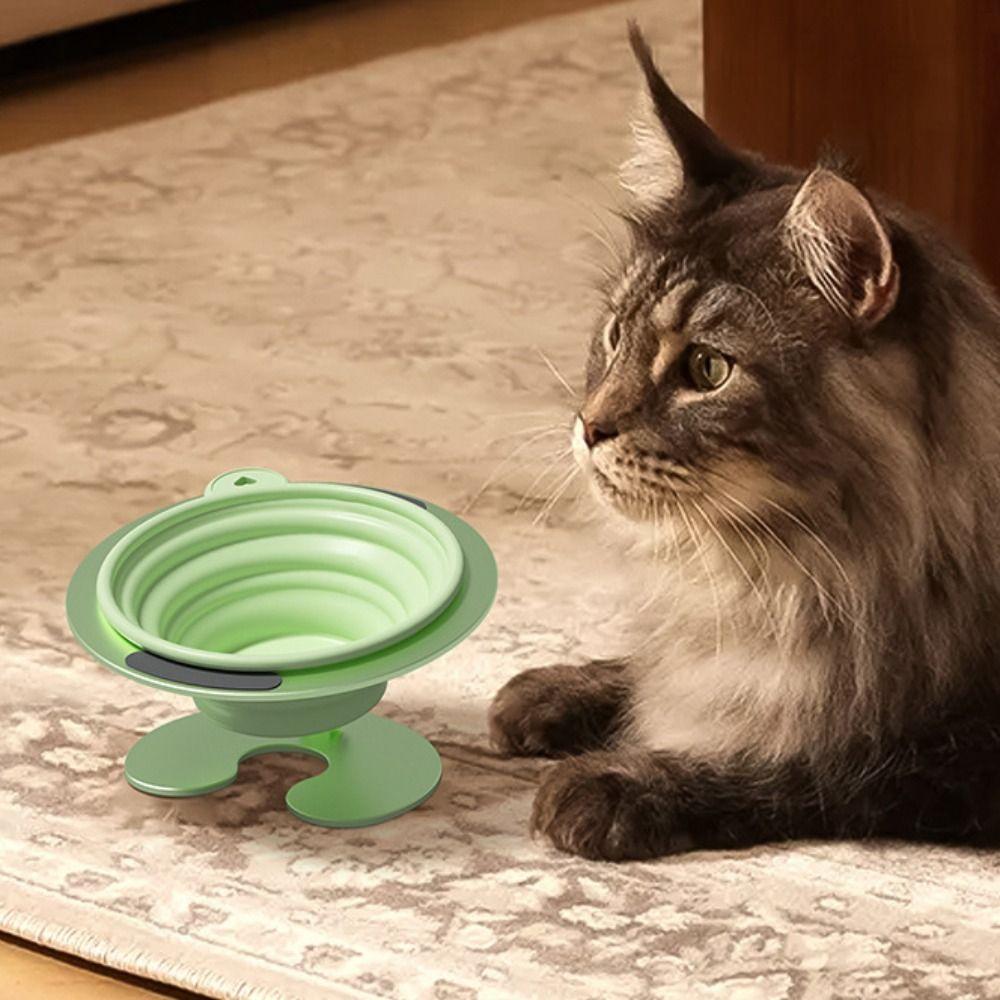 

Slanted Mouth Cat Bowl with Rack Creative Pet Drinking Feeder Dog Food Feeding Basin Kitten Puppy рожевий