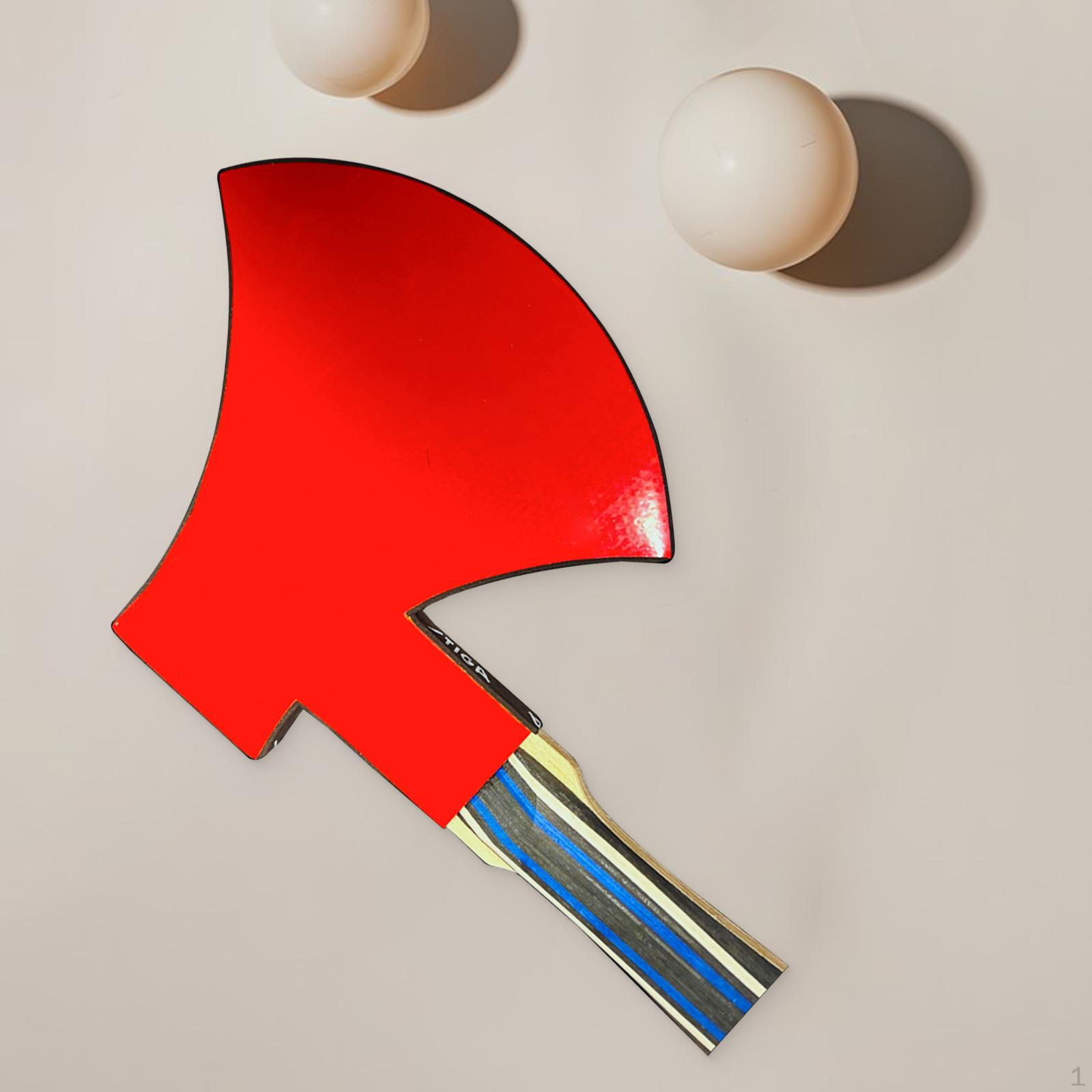 

Table Tennis Racket Axe Shape Ping Pong Paddle for Beginner & Experienced Unique Wood Racket with Rubber