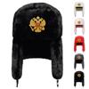 Unisex Doppelkopfadler-Etikett Lei Feng Mütze Winter Ohrenklappenmütze Warmhalten Skimütze Fliegermütze für Outdoor-Fahrten Schneeaktivitäten