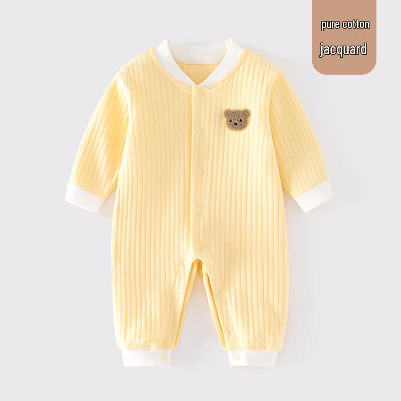 

Four-Season Newborn Long-Sleeve Onesie - Open Front, Soft, Boneless Design for Crawling and Outings. 66cm (Height 52-59cm)