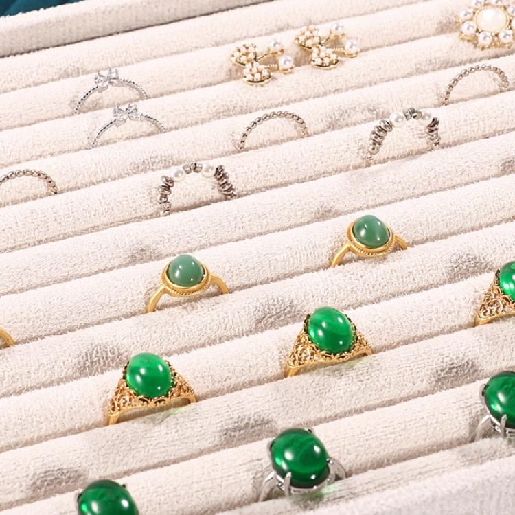 Stackable Velvets Jewelry Presentation Tray Necklaces Bracelets Earring Storage Organiser Multifunctional Rings Holder