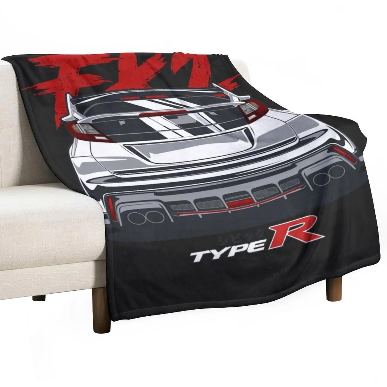 Civic Type R FK2 Essential Футболка Плед пушистый плед Плед для пикника# 75X95CM серый