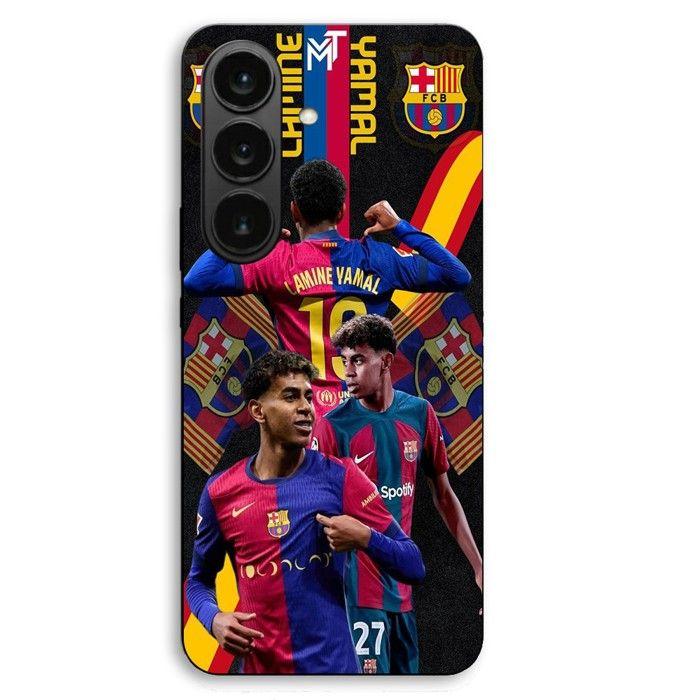 Coque de téléphone - MANIACASE - Samsung Galaxy S26 Plus - Silicone TPU - Noir - FC Barcelone Wallpaper nero