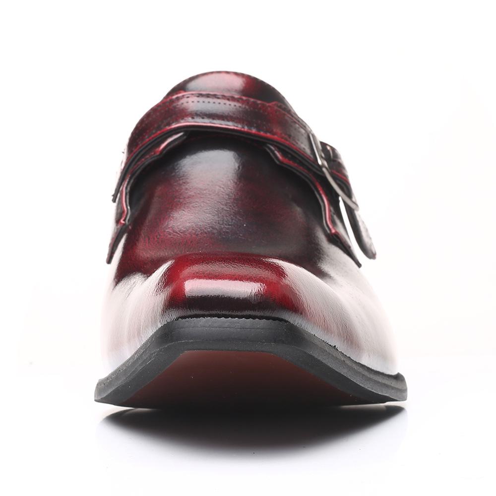 Brand Designer Men Dress Shoes Genuine Oily Skin Leather Buckle Monk Strap Men's Brown Black Office Party Formal Man Shoes